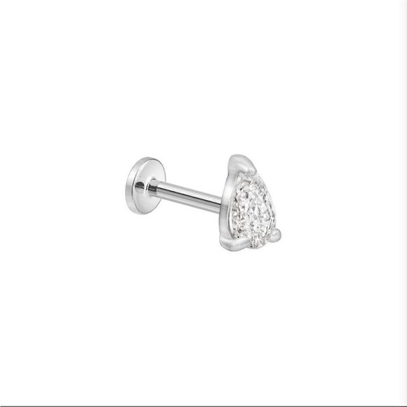 Teardrop pear CZ earring - Picture 1 of 6